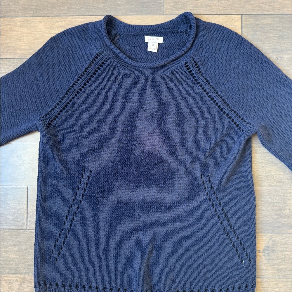 J. Crew Roll Neck Navy Blue Sweater